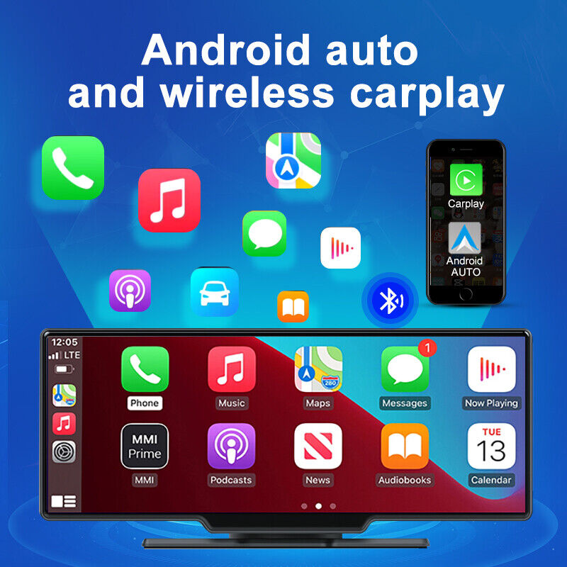 10.26" Carplay & Android Universal Touch Screen Wireless