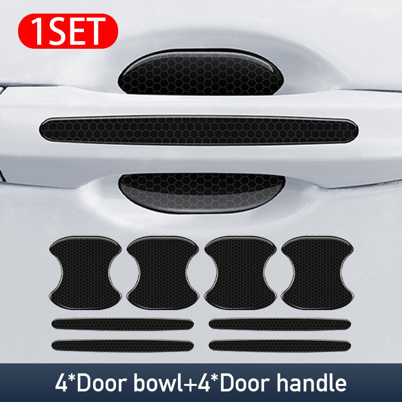 8pcs Car Door Handle Protector Sticker (Black)