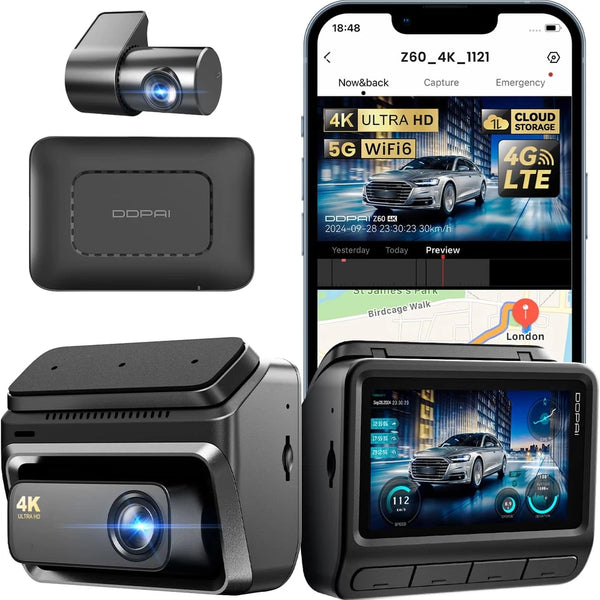 DDPAI Z60 Dash Cam (Dual+4G & 3-Channel Set Available)