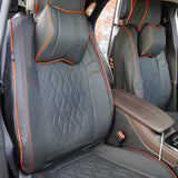 SC-P14 Black with Orange Trim 5-Seat Universal Car Seat Cover Installation Effect