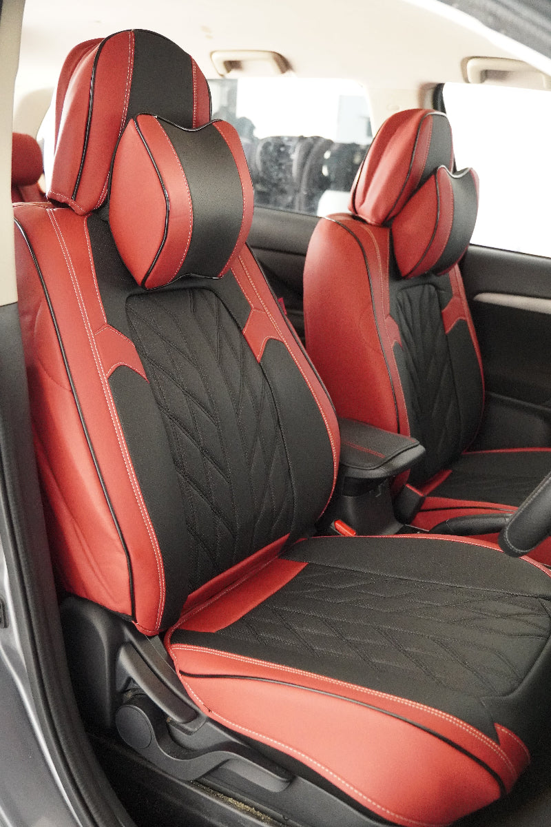 Installation effect of SC-P14 Black Red 2 5-Seat Universal Car Seat Cover