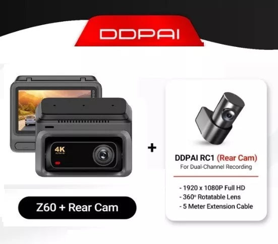DDPAI Z60 Dash Cam (Dual+4G & 3-Channel Set Available)